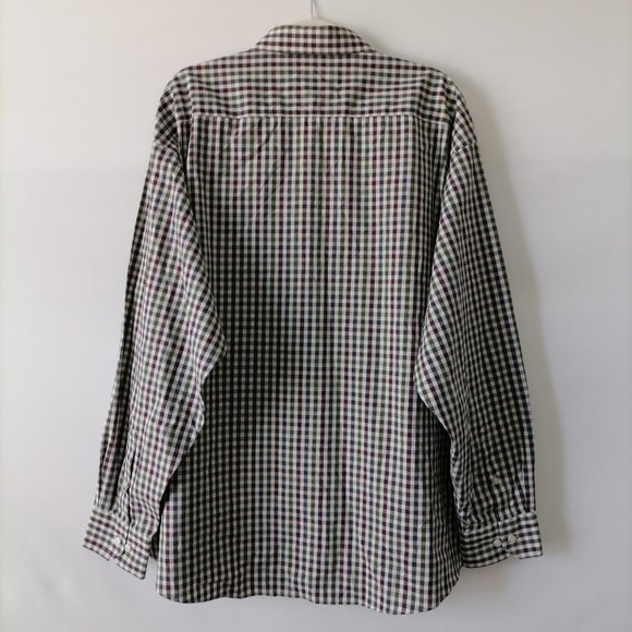 Egara Mens Multicolor Non-Iron Classic Fit Gingham Button Up Shirt Size 2X - Picture 4 of 6